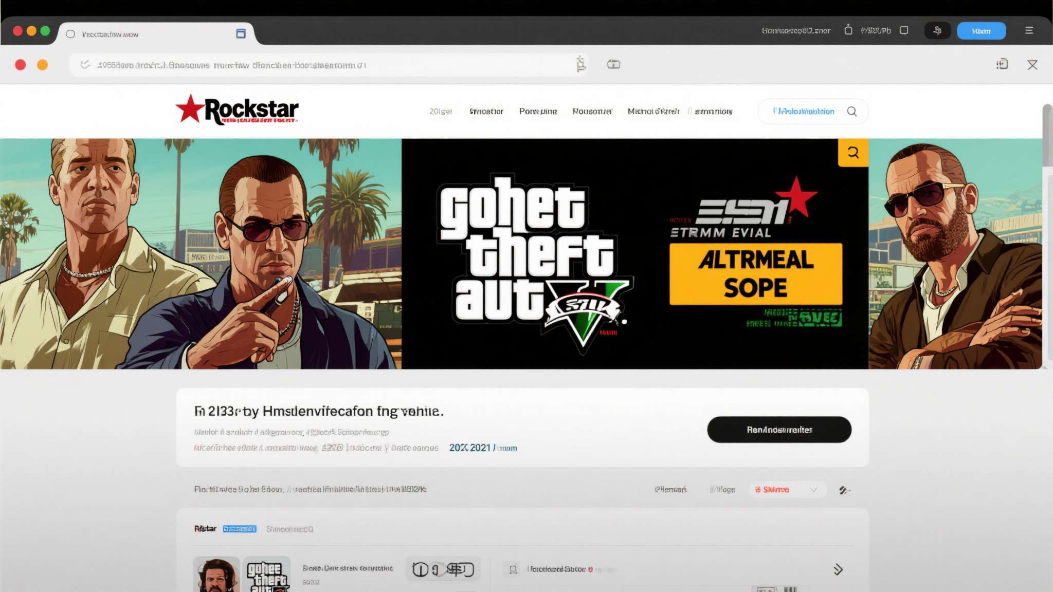 R星官网神秘故障引热议! 玩家猜测《GTA6》预购在即
